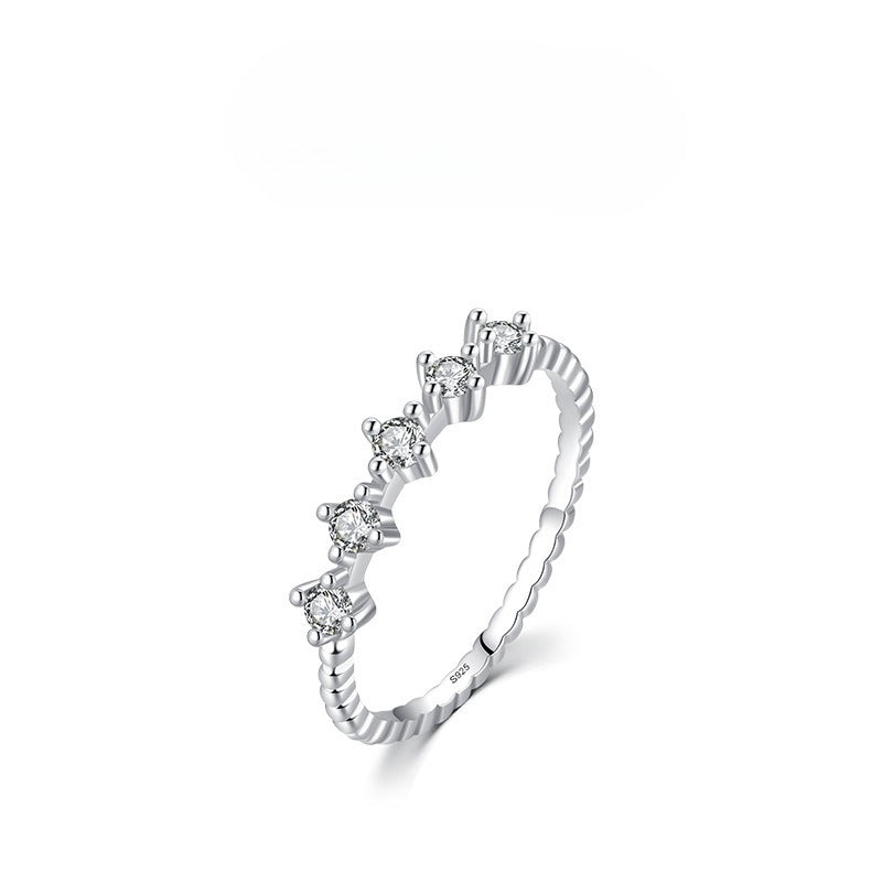 925 Sterling Silver Zircon Stacking Ring