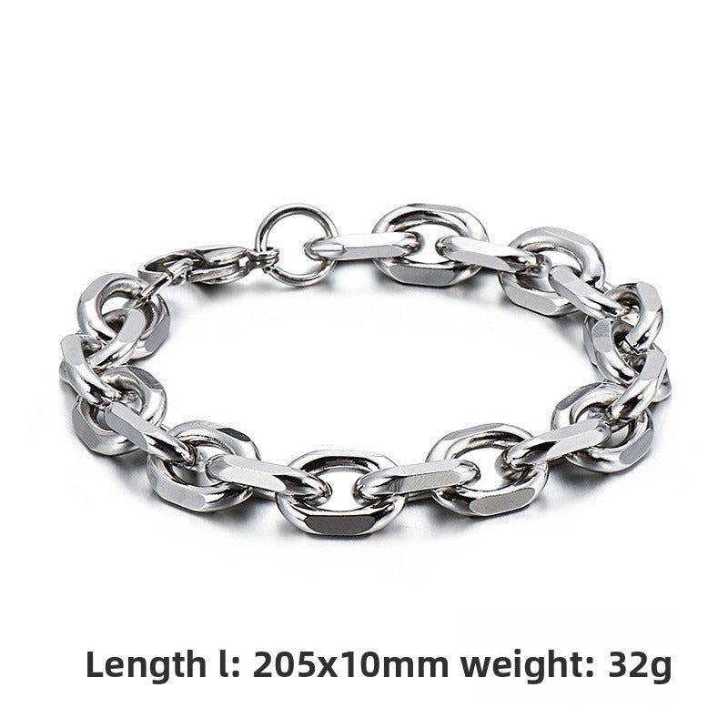 Punk Hip-Hop Stainless Steel – Interlocking O-Tide Unisex Titanium Steel Bracelet