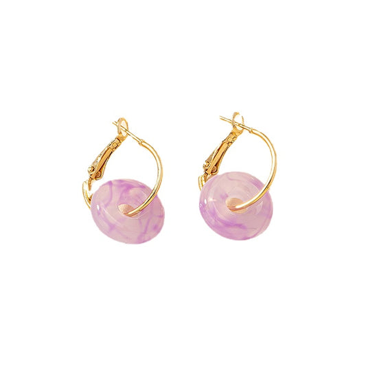 Fashionable Resin Drop Earrings with Unique Clasp - Vienna Verve Collection