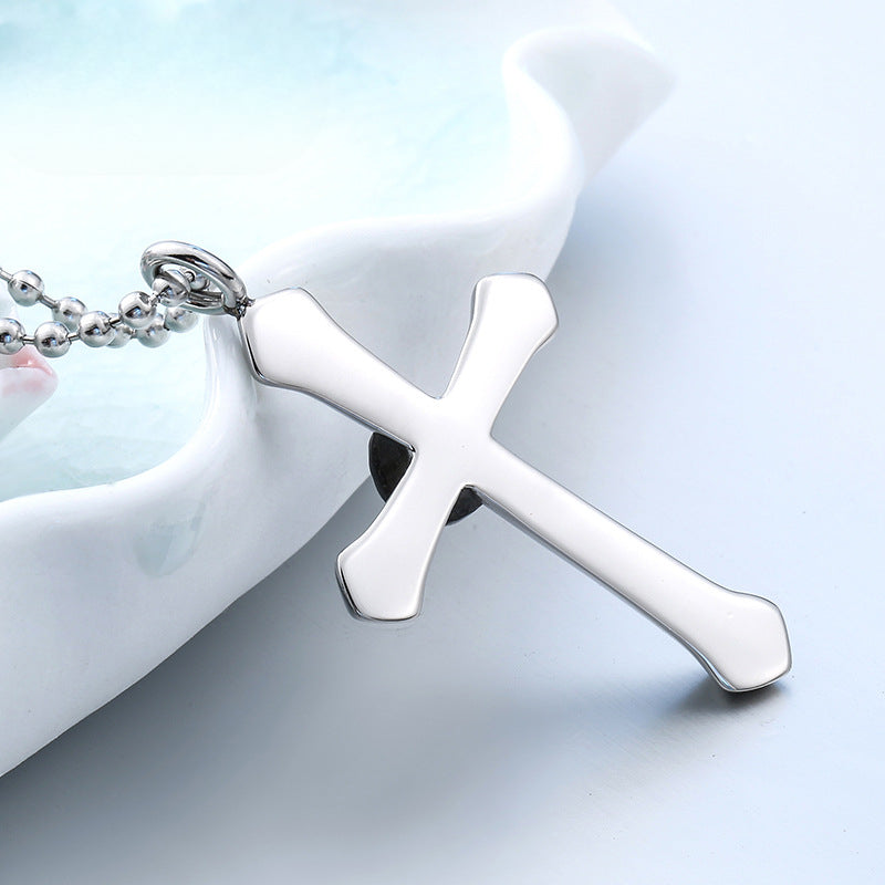 Titanium Steel Retro Flying Bird Cross Pendant for Men and Women - Wholesale Fashion Jewelry from Japan and Korea