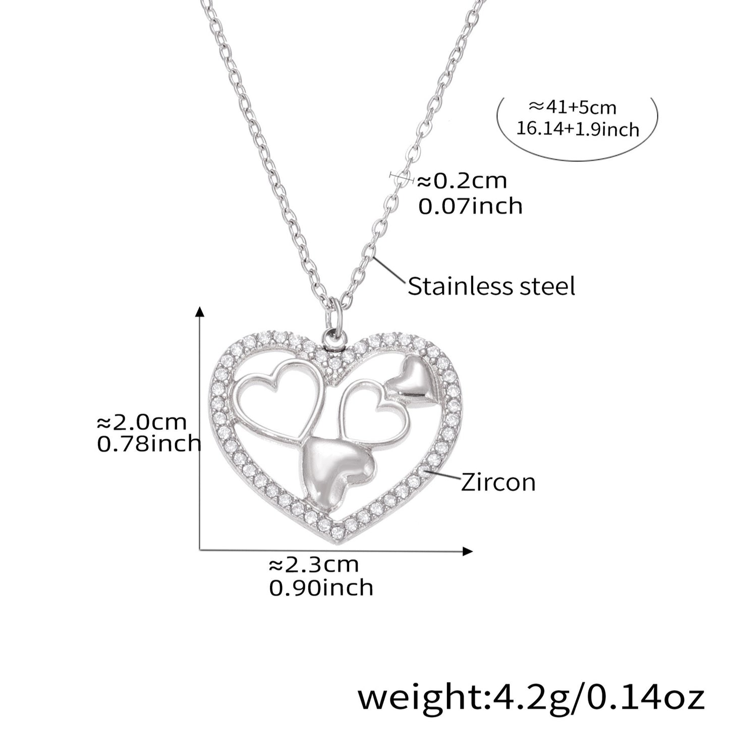 Planderful Zircon Necklace Versatile 18k Gold Plated Women