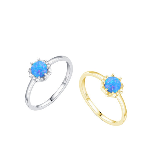 Crown Opal Ring - Sterling Silver Women's Statement Ring