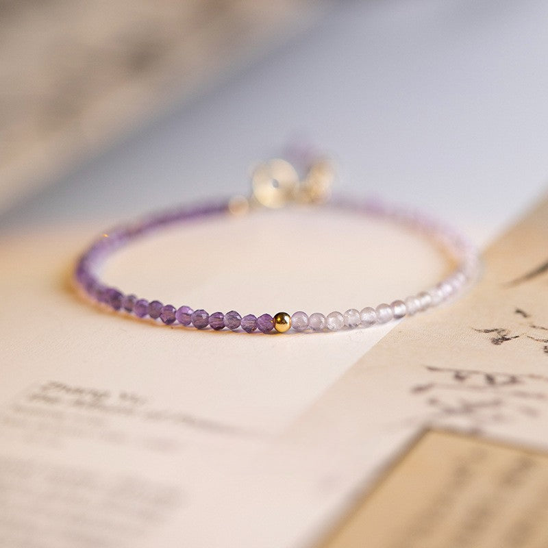 Exquisite Lavender Amethyst Bracelet with 14k Gold Bead
