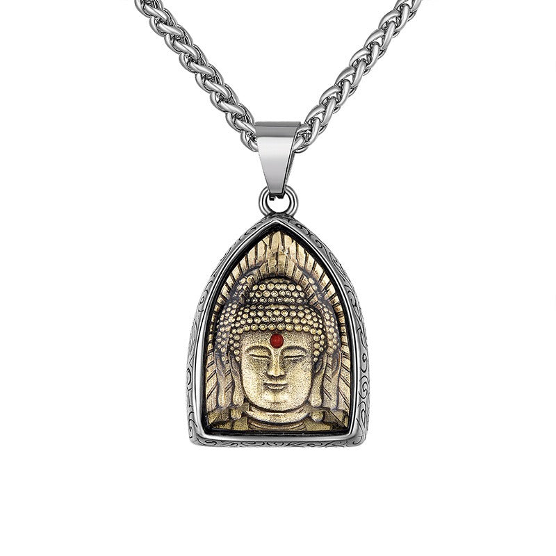 Steel Necklace – Vintage Eight Patron Saints Natal Amulet Zodiac Pendant For Boys