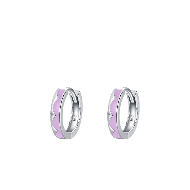 Korean and Japanese Style Enamel Sterling Silver Earrings for Wholesale