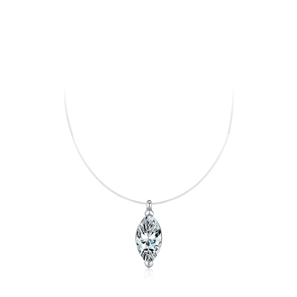 925 Sterling Silver D-Color Moissanite Floating Necklace