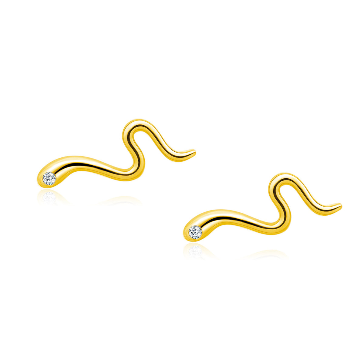 Planderful Everyday Genie Snake Stud Earrings – Elegant Mini Design in Sterling Silver