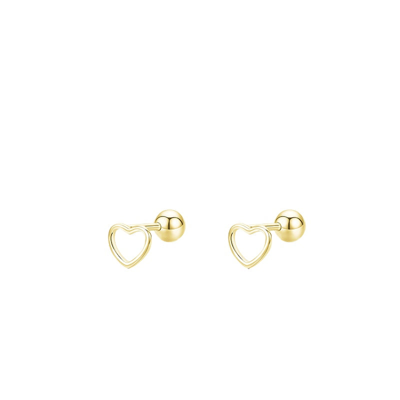 925 Sterling Silver Heart Star Stud Earrings