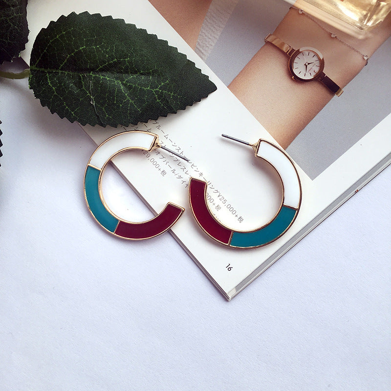 Colorful Alloy Drop Earrings with a Touch of Retro Glamour