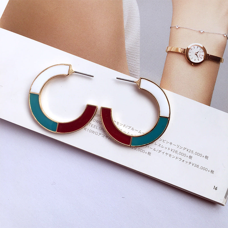 Colorful Alloy Drop Earrings with a Touch of Retro Glamour
