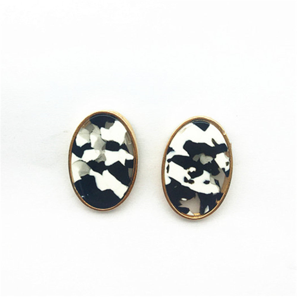 Leopard Oval Acetate Plate Earrings by Planderful - Vienna Verve Collection