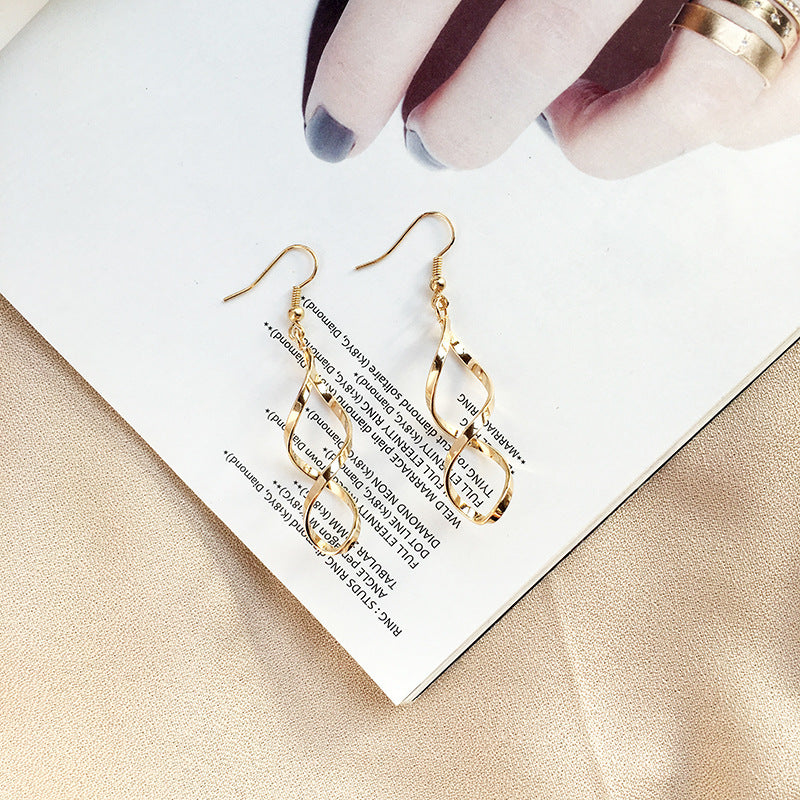Twisted Metal Drop Earrings - Vienna Verve Collection