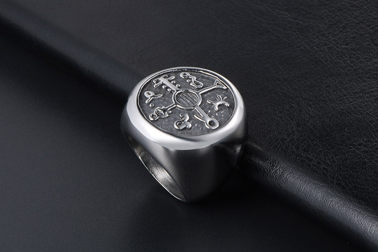 Korean Fashion Titanium Steel Ring For Men Nightclub Rock