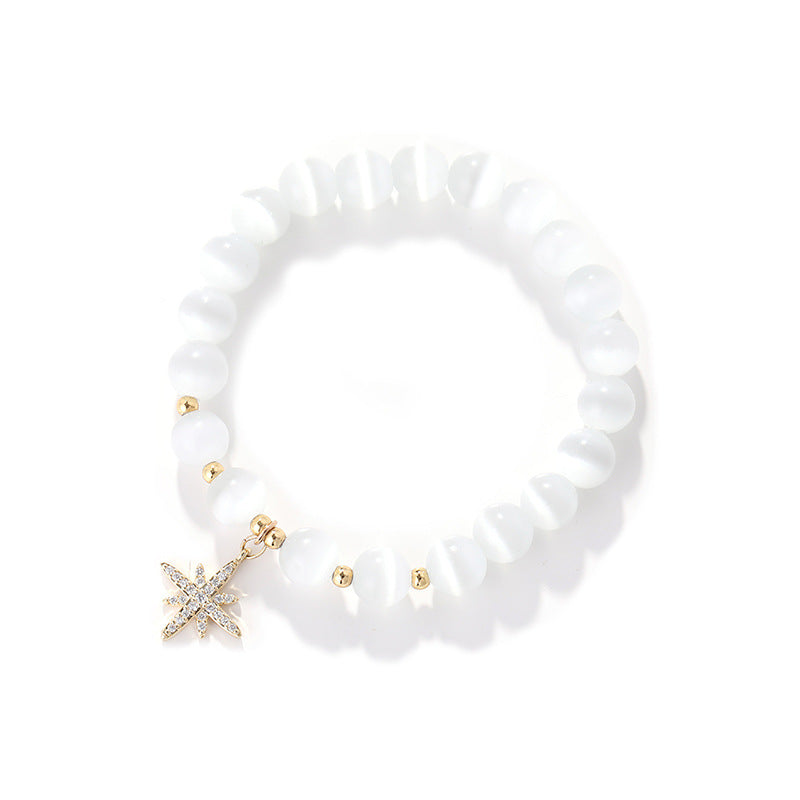 Opal Bracelet with Pentagram Design for Girlfriend's Gift
