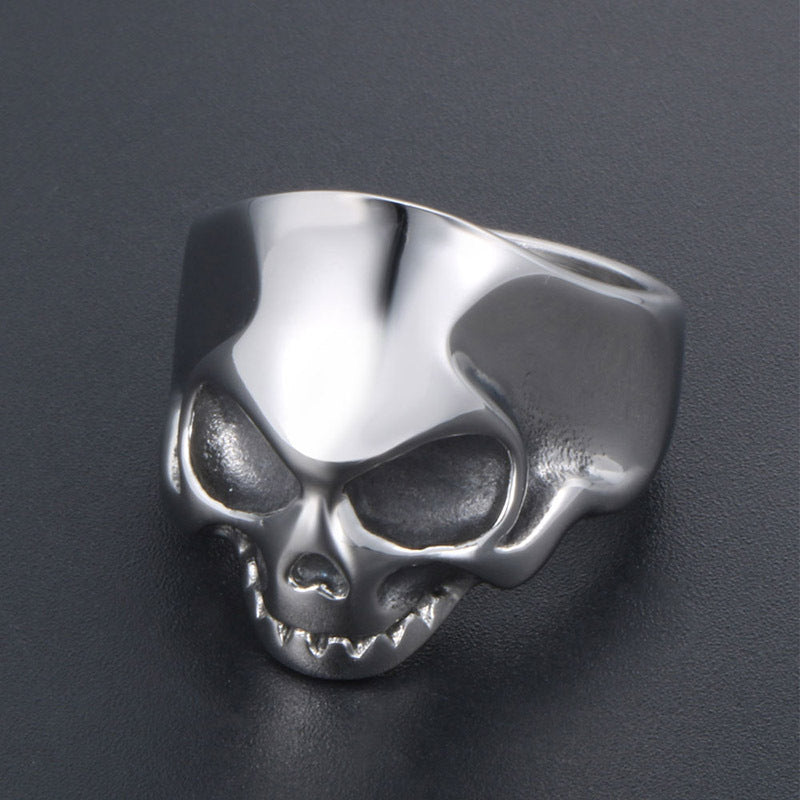 Trendy Titanium Steel Skull Ring for Men - Cross-Border Fashion Accessory