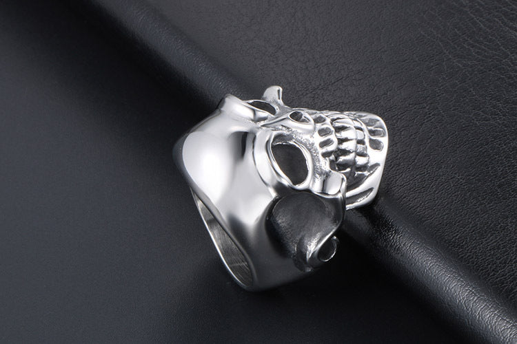 Titanium Steel Skull Ring For Men Punk Rock Jewelry