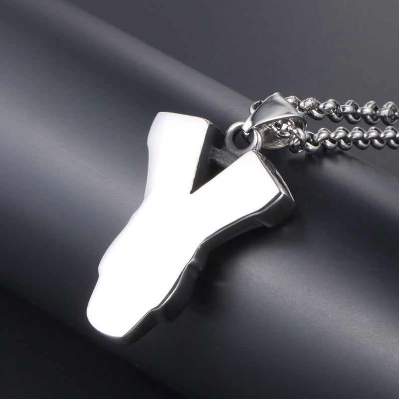 Men's Punk Gothic Skull Pendant Necklace in Titanium Steel - Exaggerated Ghost Head Design for Dominating Style