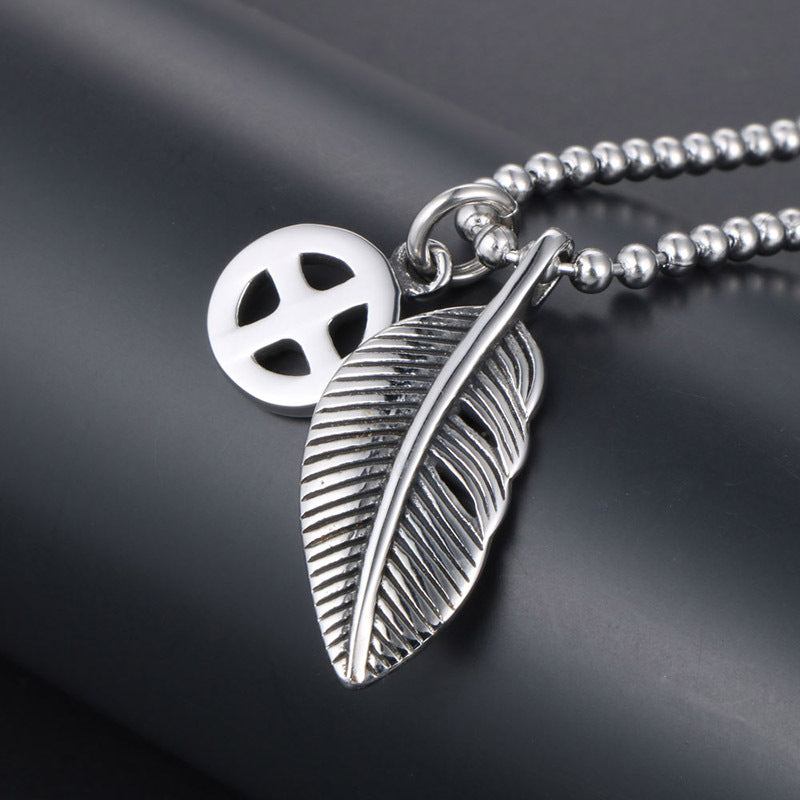 Feather Eagle Wheel Pendant – Men's Necklace – Women's Sweater Pendant