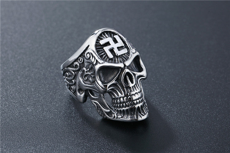 Ghost Skull Titanium Steel Ring For Men Unisex Bold Retro Style Protection Statement Planderful