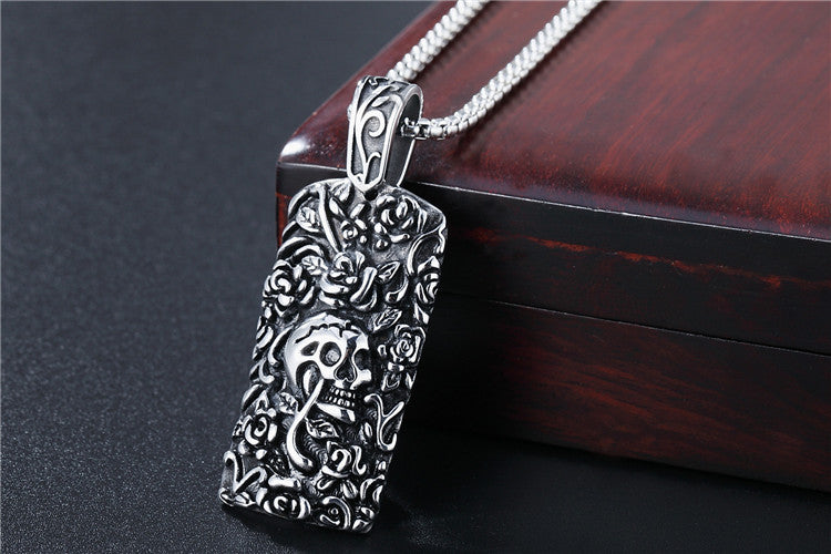 Mexican Skull Titanium Steel Pendant Necklace