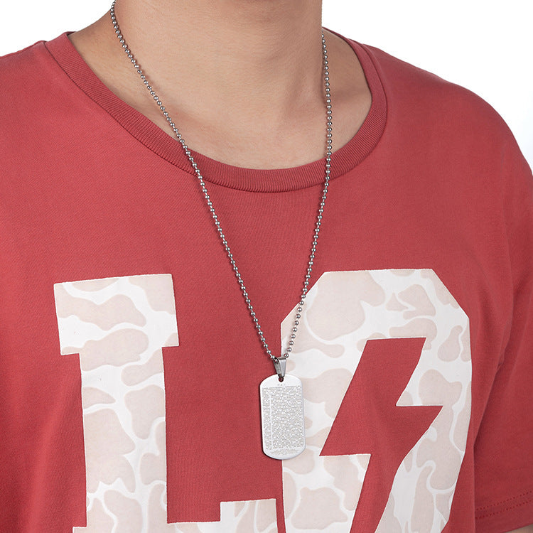 Guochao Shurangama Titanium Steel Pendant Wholesale Necklace