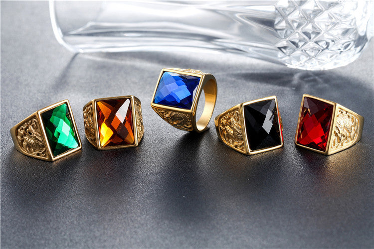 Dragon Phoenix Zircon Ring For Men And Women Titanium Steel Unisex Protection Jewelry By Planderful Everyday Genie