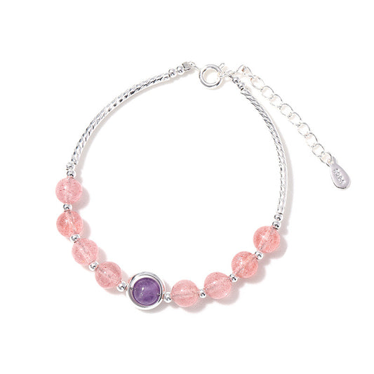 Strawberry Crystal Amethyst Bracelet by Planderful Collection