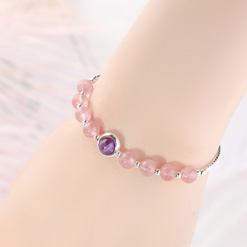 Strawberry Crystal Amethyst Bracelet by Planderful Collection
