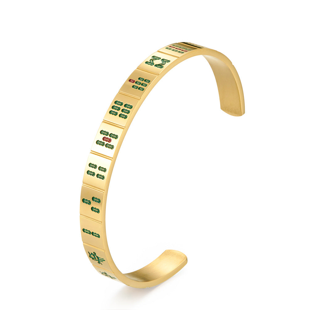 New Titanium Steel Thirteen Mahjong Bracelet For Men