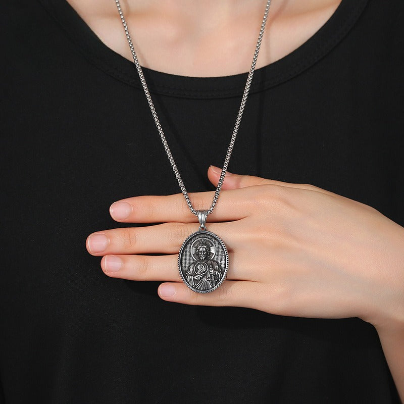 Vintage Stainless Steel Men's Pendant Necklace