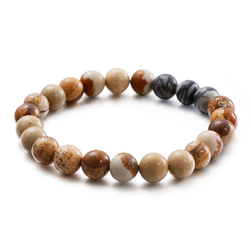 custom 8mm turquoise round bead bracelet for couples - men's jewelry