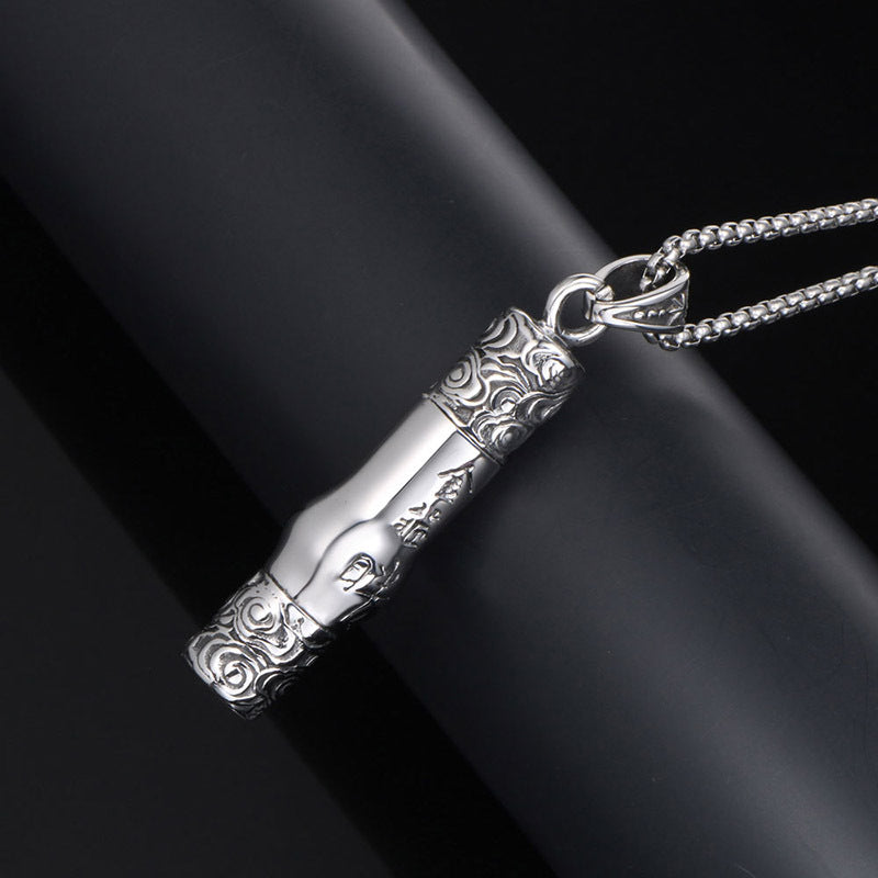 Black Myth Sun Wukong Ruyi Golden Hoop Titanium Steel Necklace for Men - Creative Long Pendant Accessories