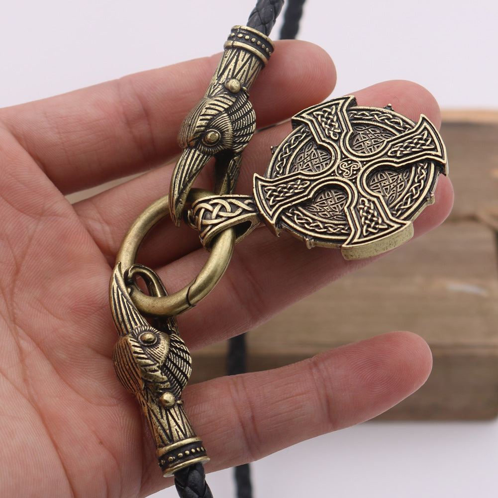 Celtic Viking Sun Cross Necklace for Men - Norse Legacy Collection