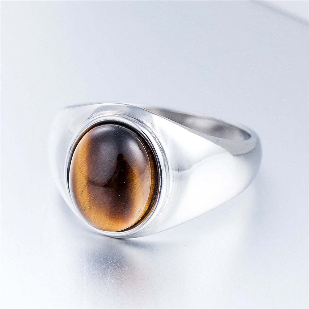 Opal Ring Durable Titanium Steel Women Unisex Statement Jewelry Planderful Everyday Genie