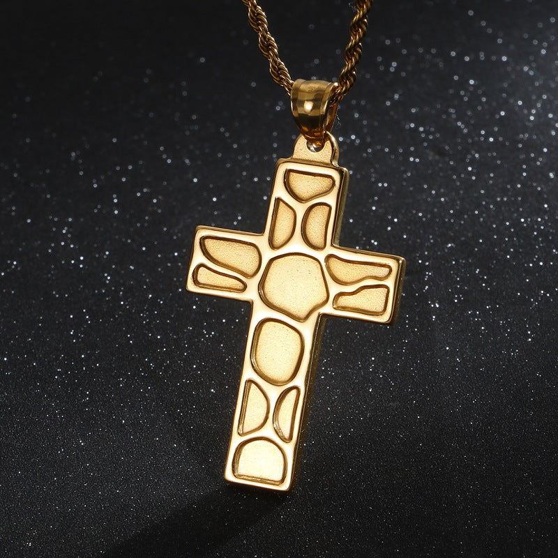 European and American Style Stainless Steel Cross Pendant for Men