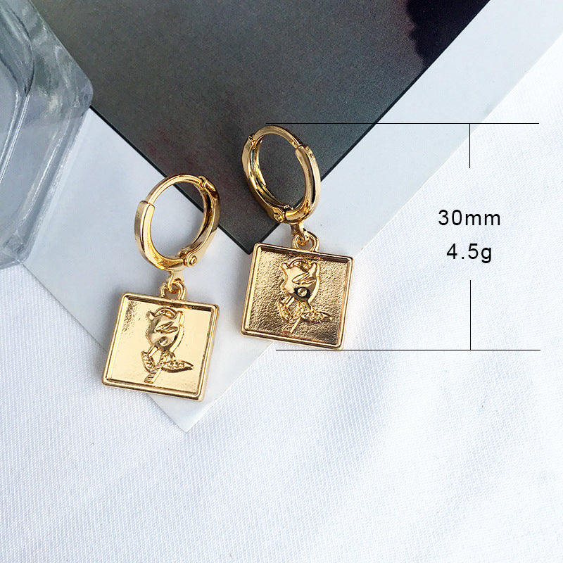 Vienna Verve Rose Jewelry Set with Personalized Cross-Border Earrings and Necklace