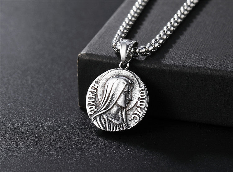 Titanium Steel Pendant For Protection Unisex By Planderful Everyday Genie Retro Premium Design Durable Steel Gift Idea