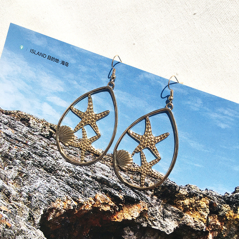 Oceanic Delight Metal Drop Earrings - Vienna Verve Collection