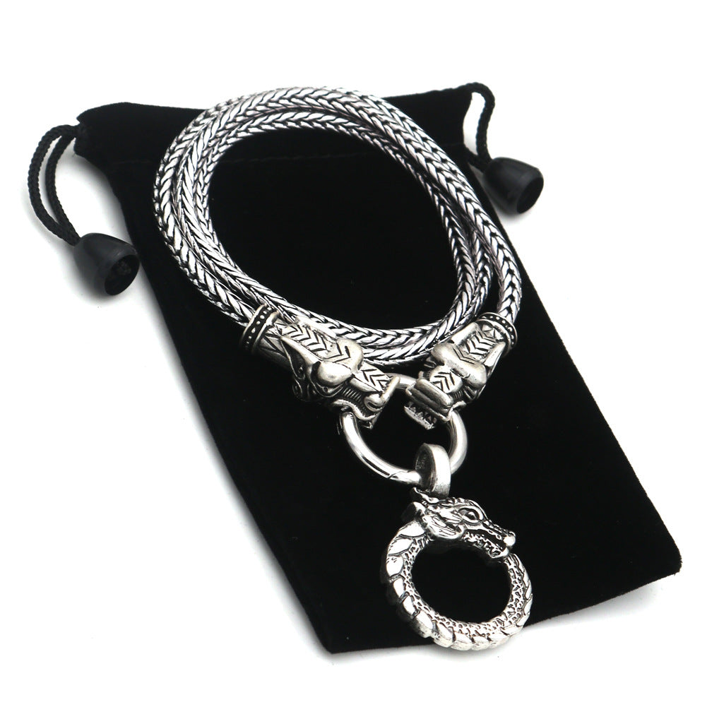 Viking Legacy Men's Metal Necklace with Celtic Knot Design