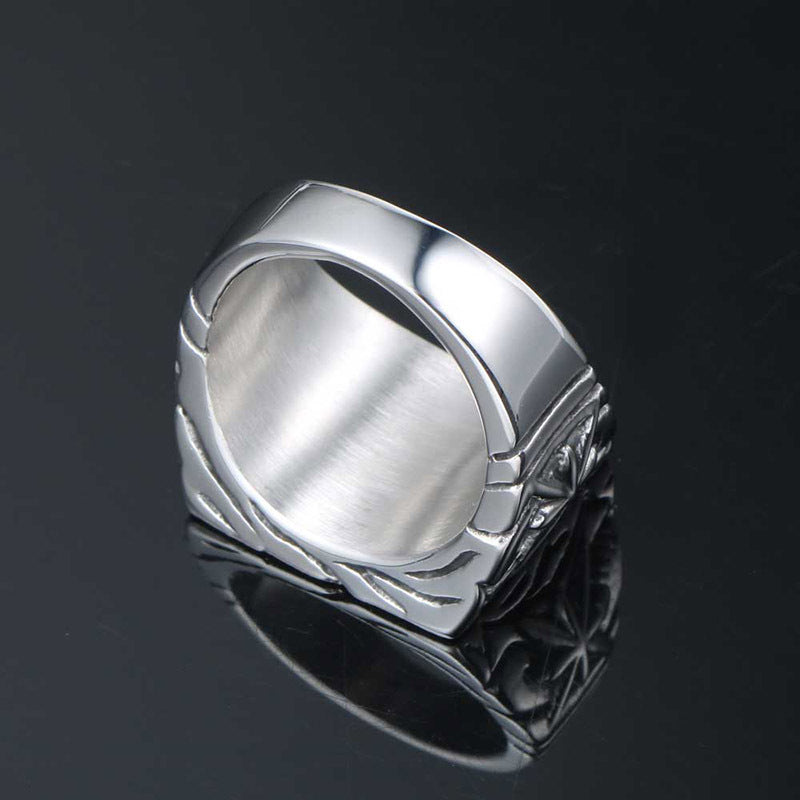 Titanium Steel City Light Fashion Ring for Men and Women - Rice Flower Design