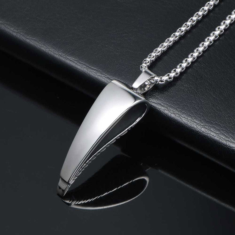 Stylish Men's Titanium Steel Antelope Horn Pendant Necklace - Punk Fashion Whistle Design