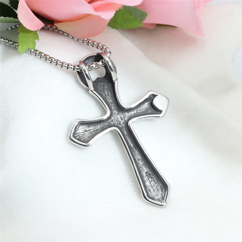 Trendy Men's Titanium Steel Cross Pendant Necklace - Planderful Everyday Genie Collection