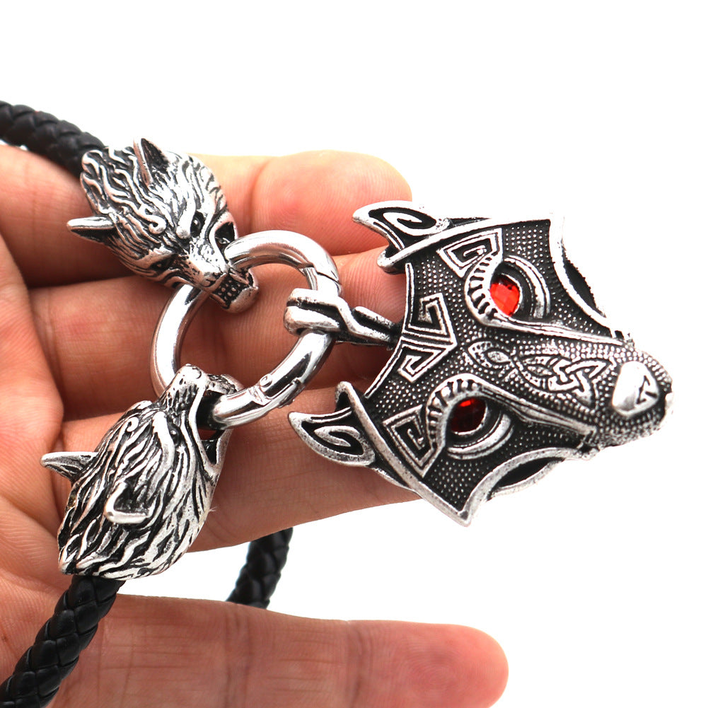 Explosive Viking Wolf Head Necklace - Metal Nordic Amulet Pendant