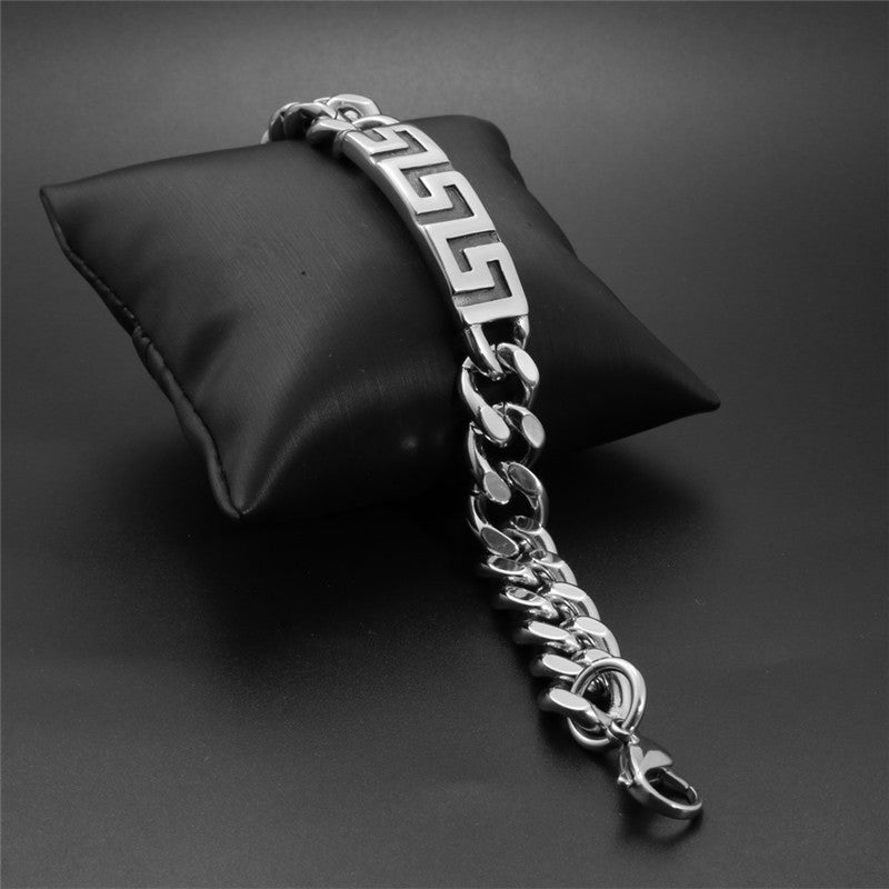 Titanium Steel Great Wall Bracelet for Men - Punk Style Stainless Steel Accessory