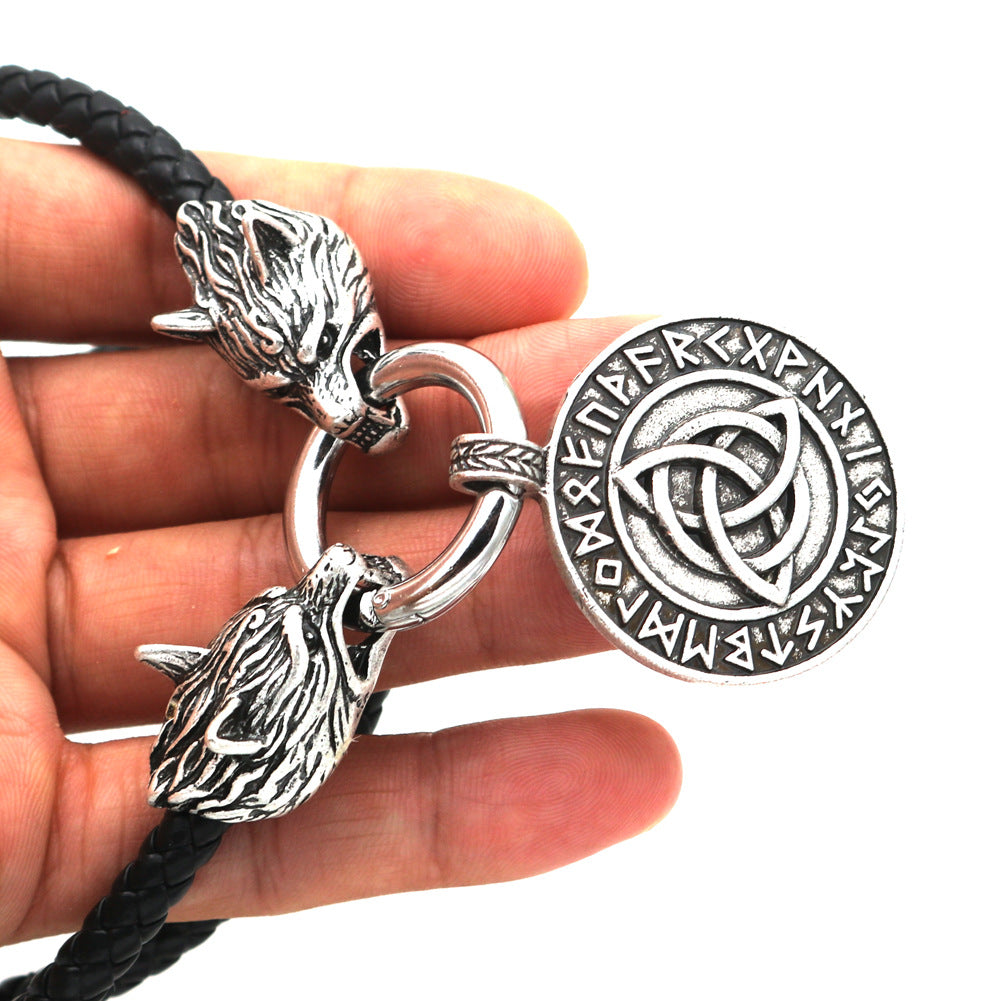 Viking Rune Necklace with Celtic Knot Detail - Norse Legacy Collection