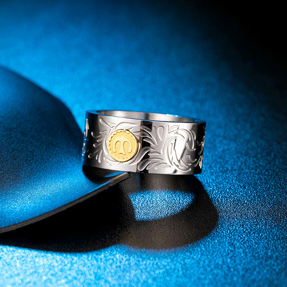 Ins Japanese Harajuku Jinwu Tangcao Trendy Man Ring Jewelry
