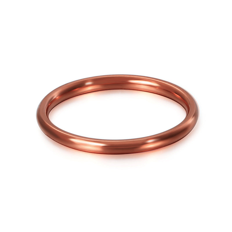 Couple Ring, Titanium Steel 18k Gold Rose Ring Stainless Steel Rainbow Ring