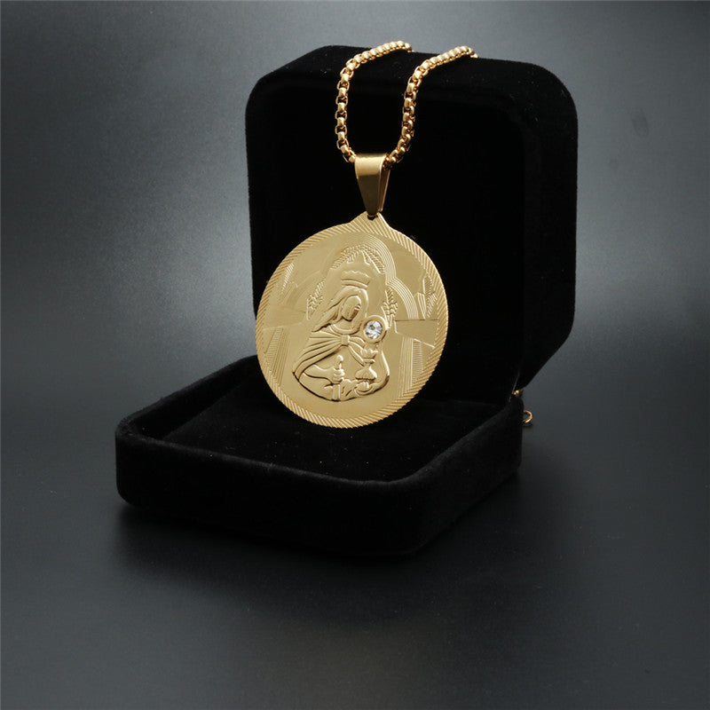 European And American Jewelry Titanium Steel Madonna Pendant