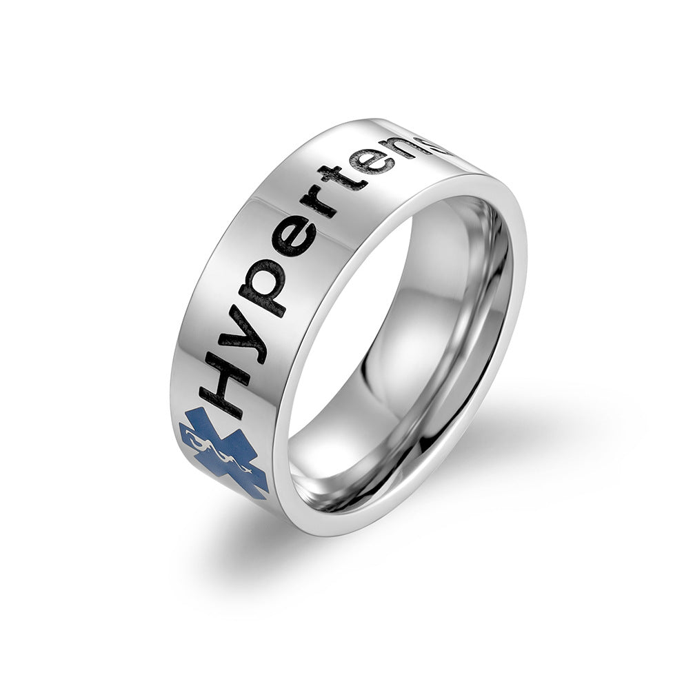 Sudden Illness Logo Life Star Stainless Steel Ring for Men