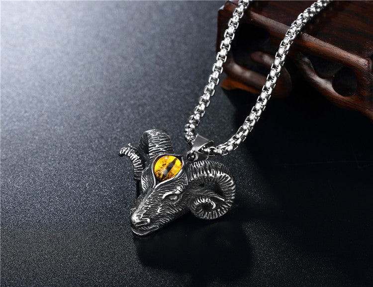 Personalized Retro Monster Sheephead Titanium Steel Pendant Necklace For Men And Women Planderful Everyday Genie